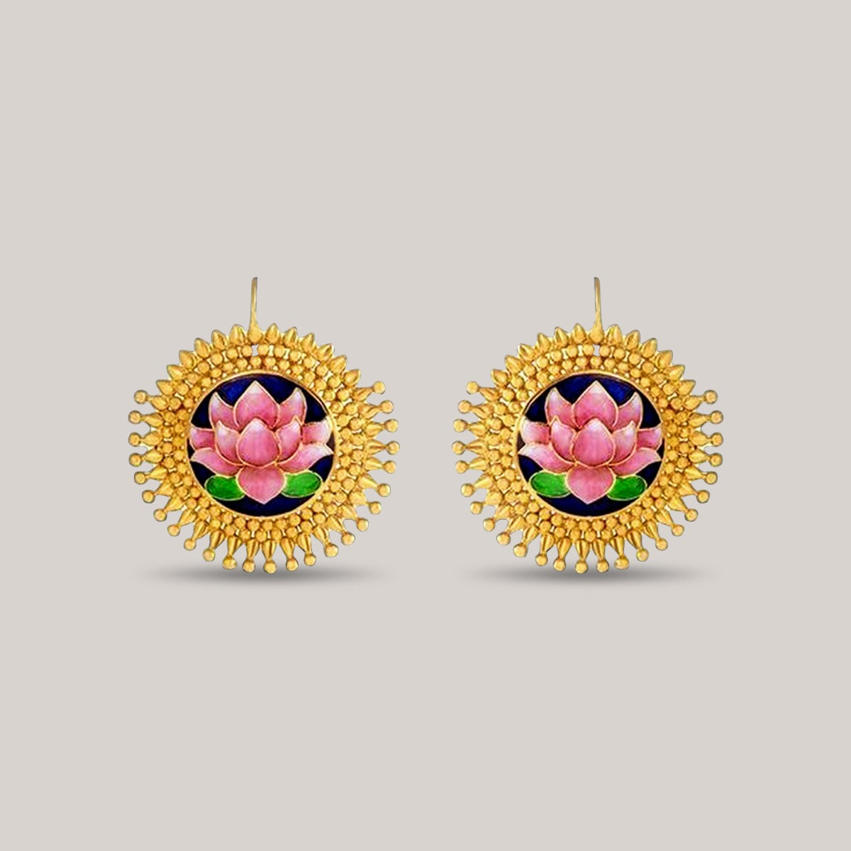 Dal Lake Inspired Gold Earrings