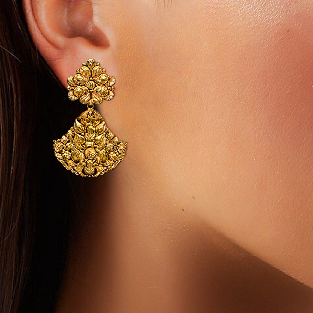 Alankrit Gold Earrings