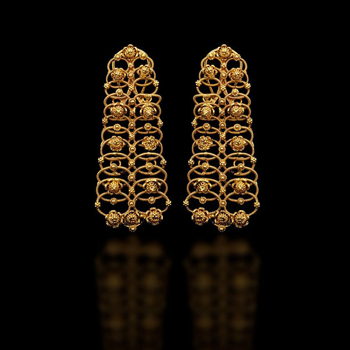 Mish Mash Long Gold Earrings