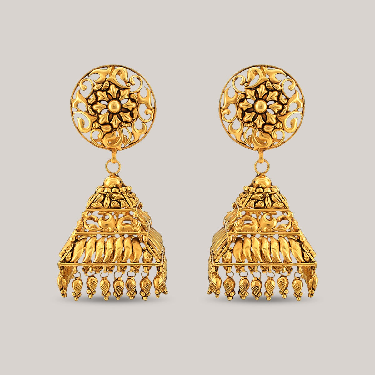Traditional Filigree Gold Jhumka