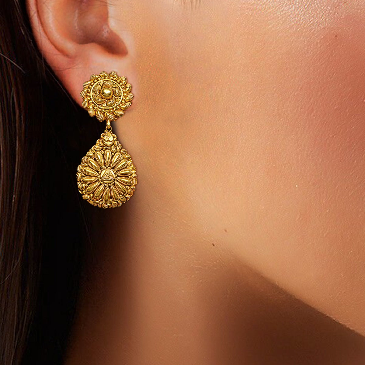 Allure Floweret Gold Earrings