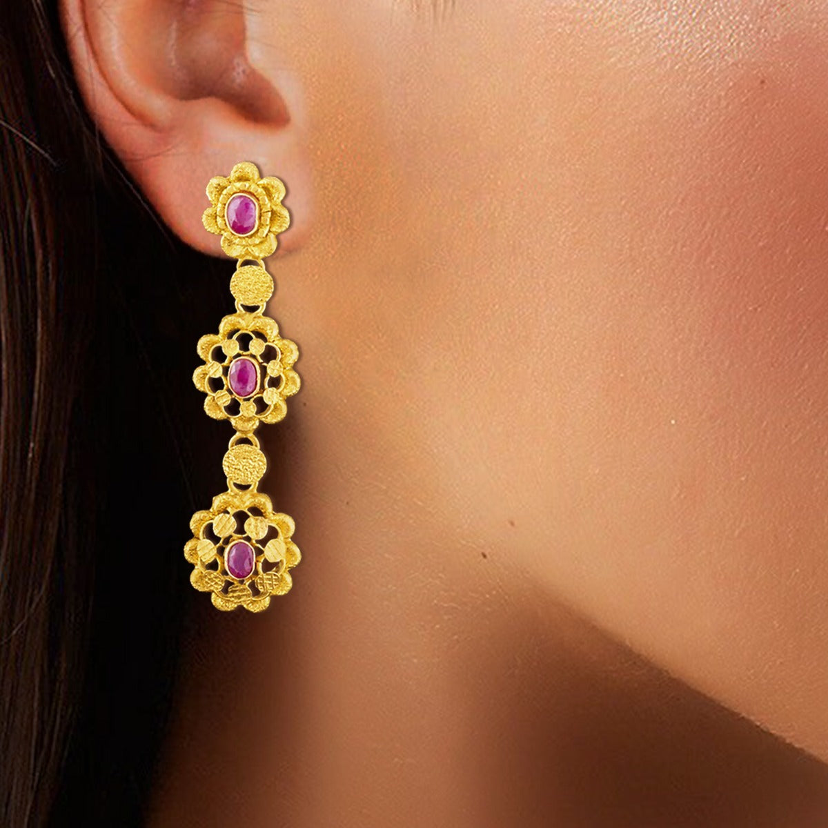 Dew Drop Gold Earrings