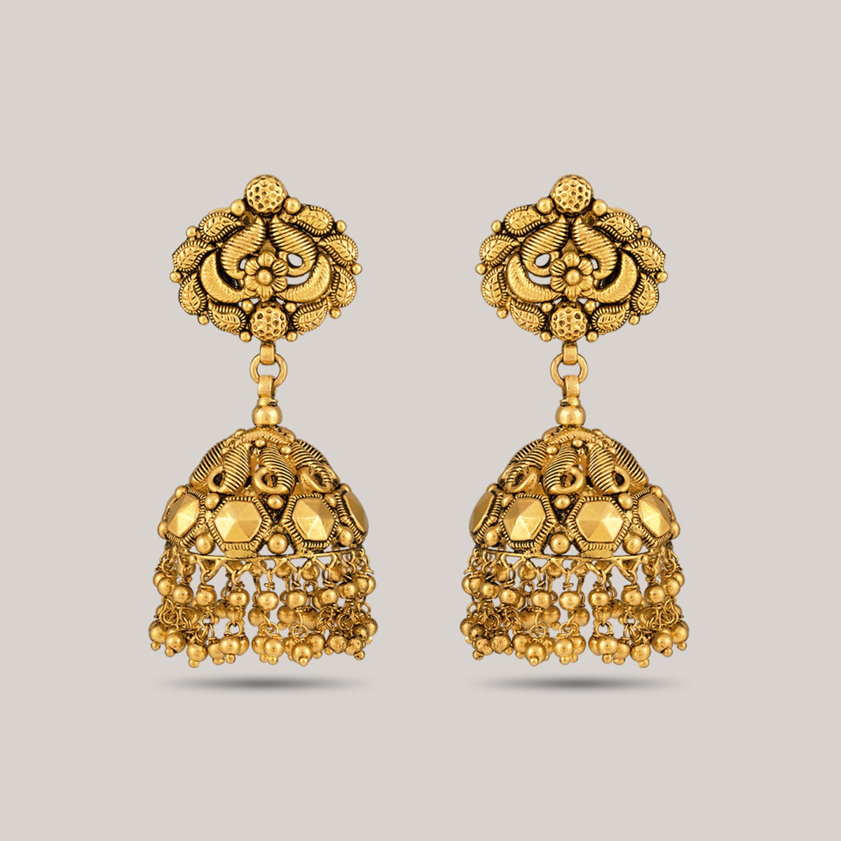 Intricately Designed Gold Jhumka
