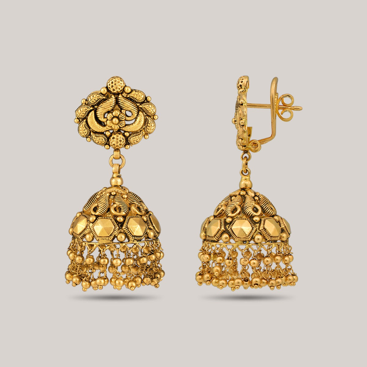 Intricately Designed Gold Jhumka