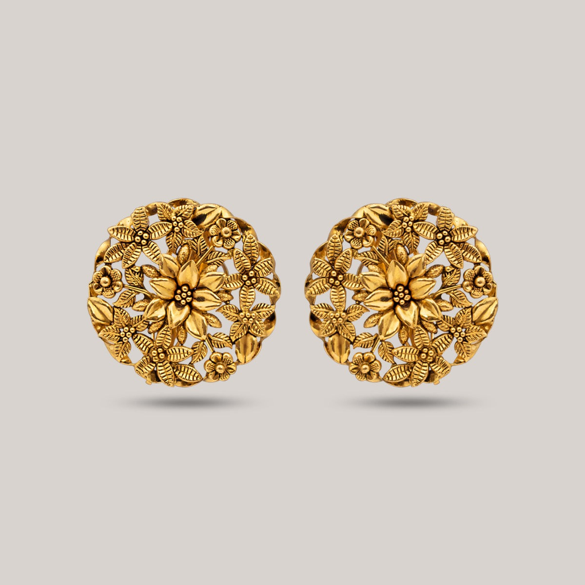 Filigree Flower Gold Earrings