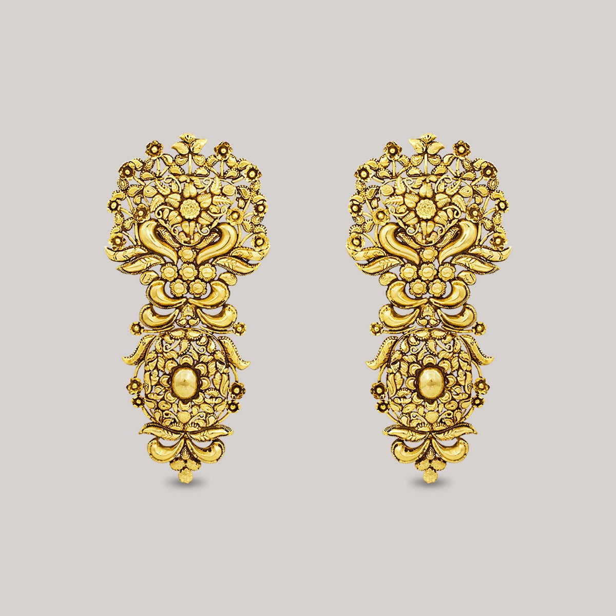 Temple Wall Gold Earrings