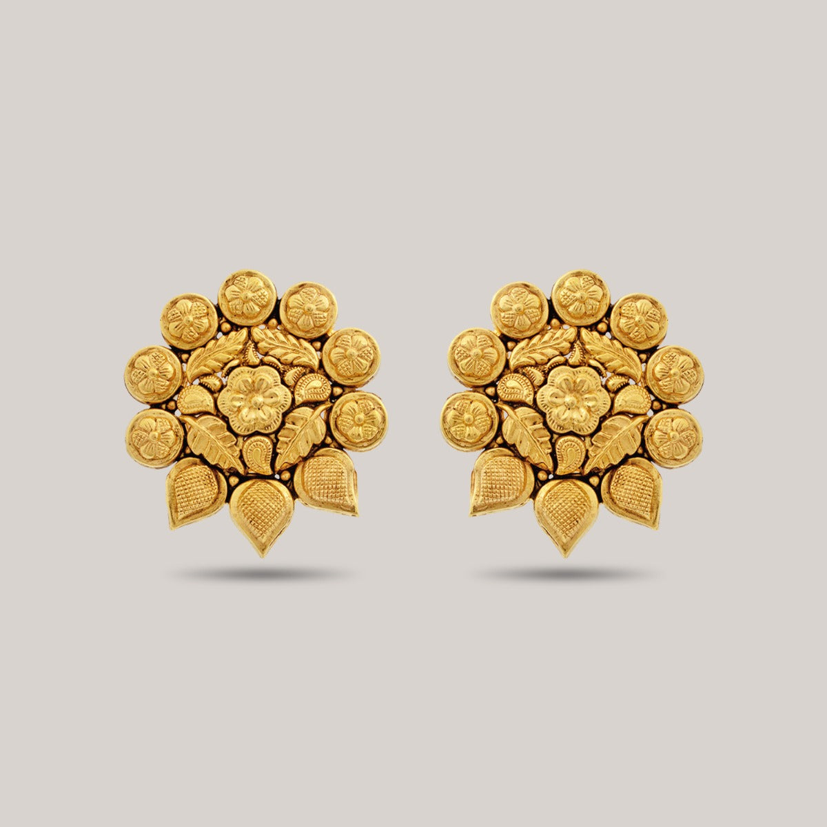 Floral Finesse Gold Earrings