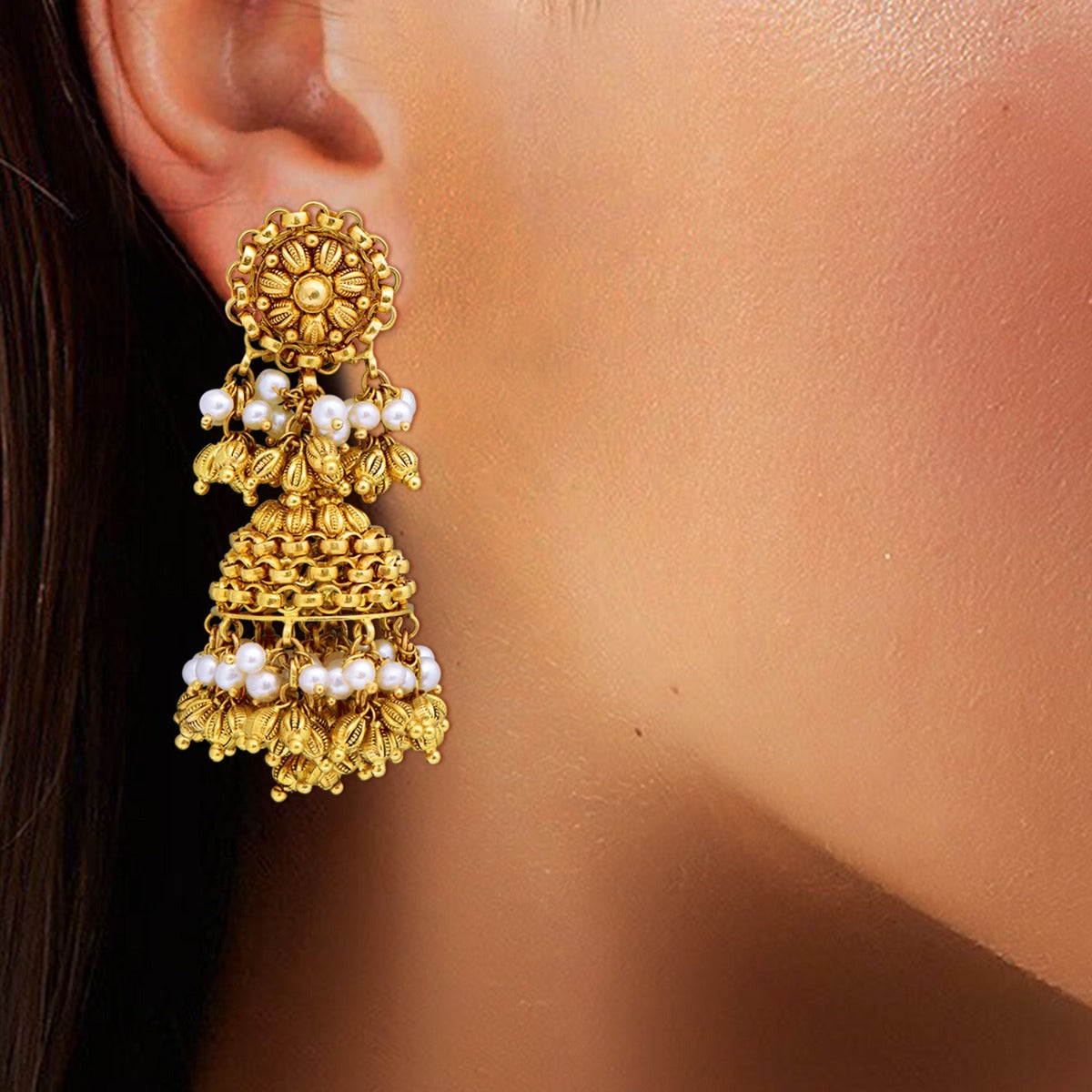 Fairuza Gold Jhumka