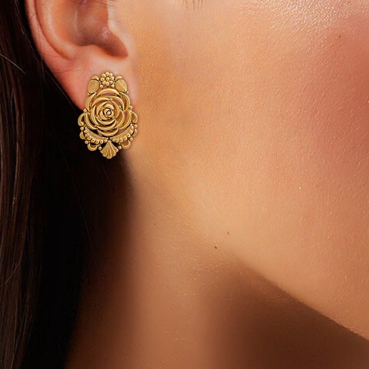 Floral Empress Gold Earrings