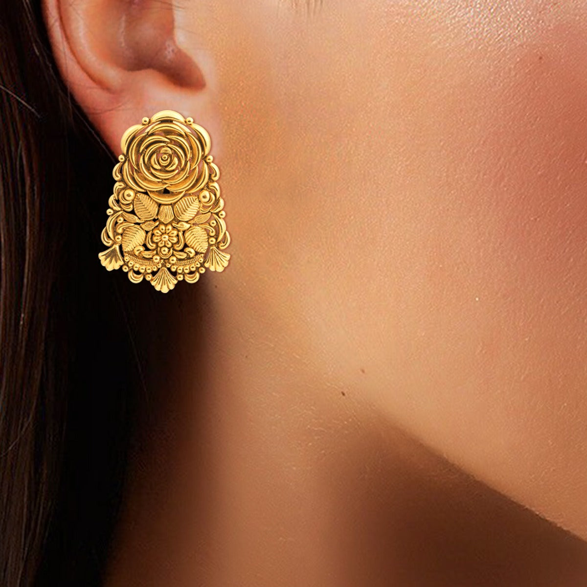 David Austin Rose Gold Earrings