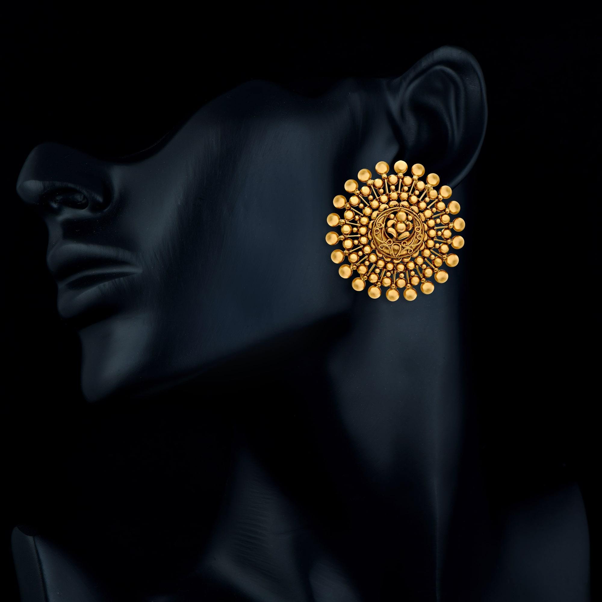 Sunlit Sphere Elegance Gold Earrings