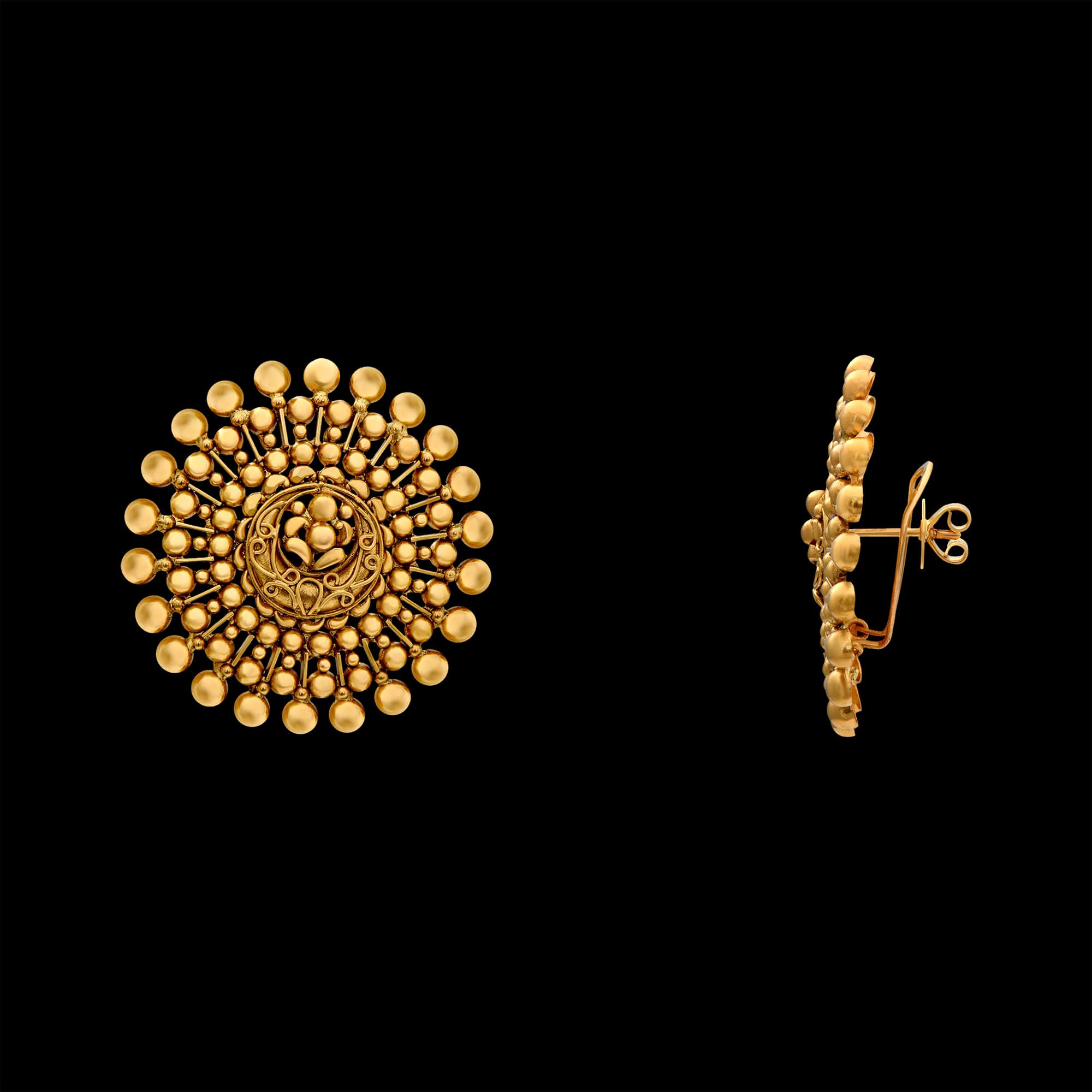 Sunlit Sphere Elegance Gold Earrings