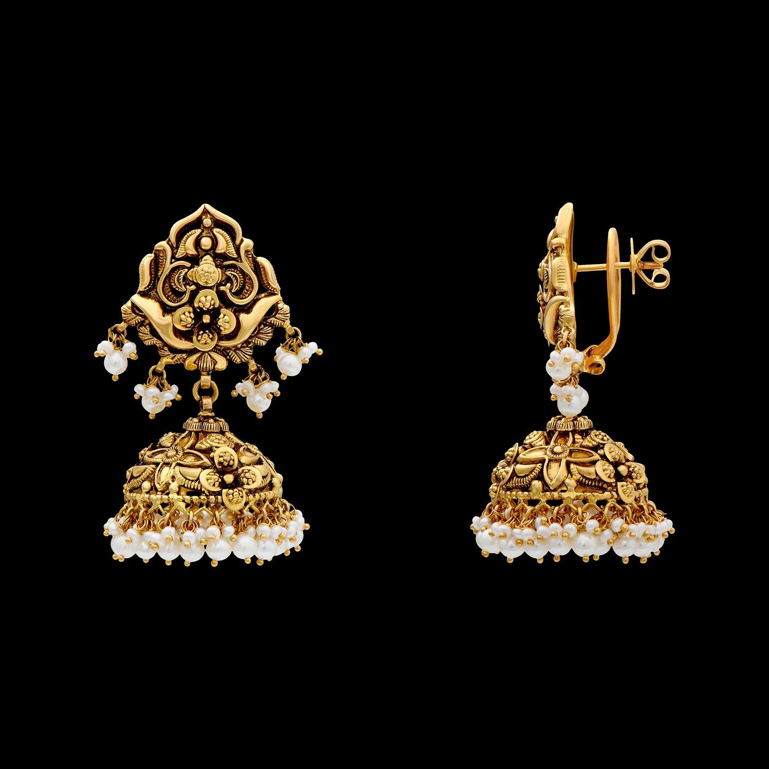 Gilded Bloom Gold Jhumka