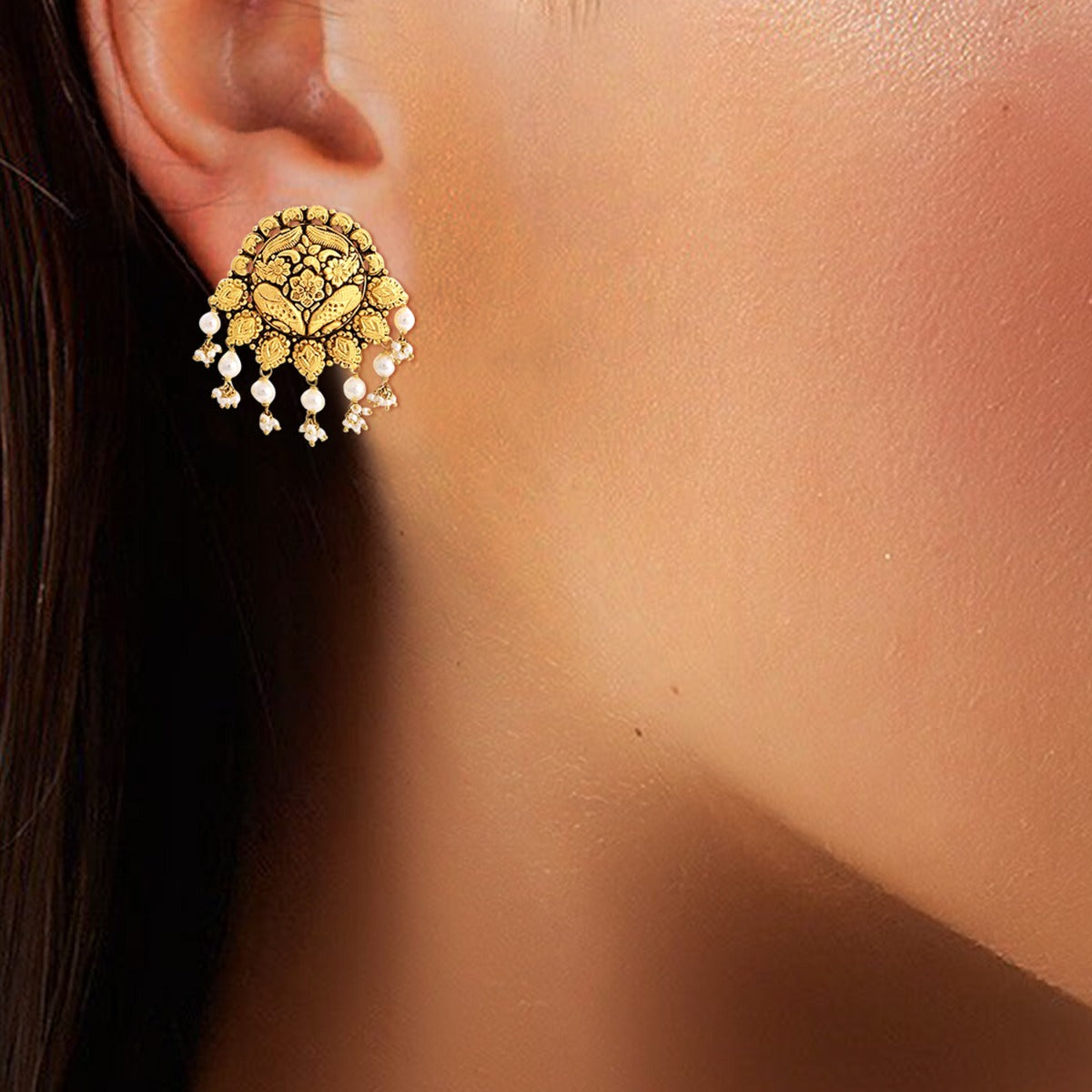 Sunlit Elegance Gold Earrings