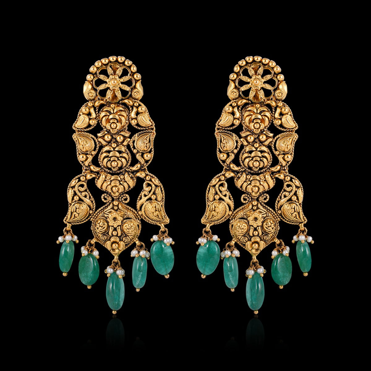 Emerald Gold Necklace Set