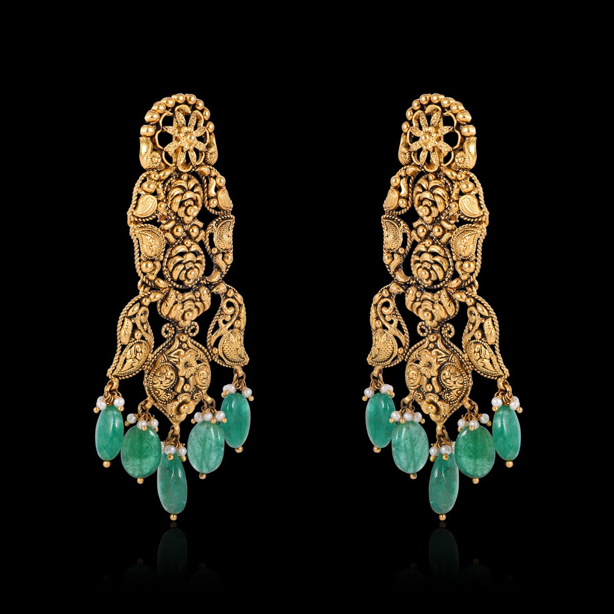 Emerald Gold Necklace Set