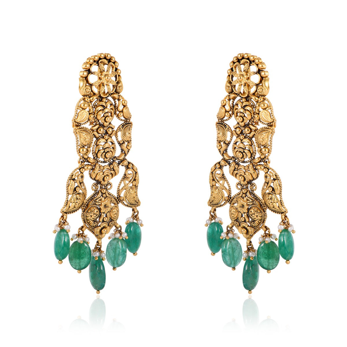 Emerald Gold Necklace Set