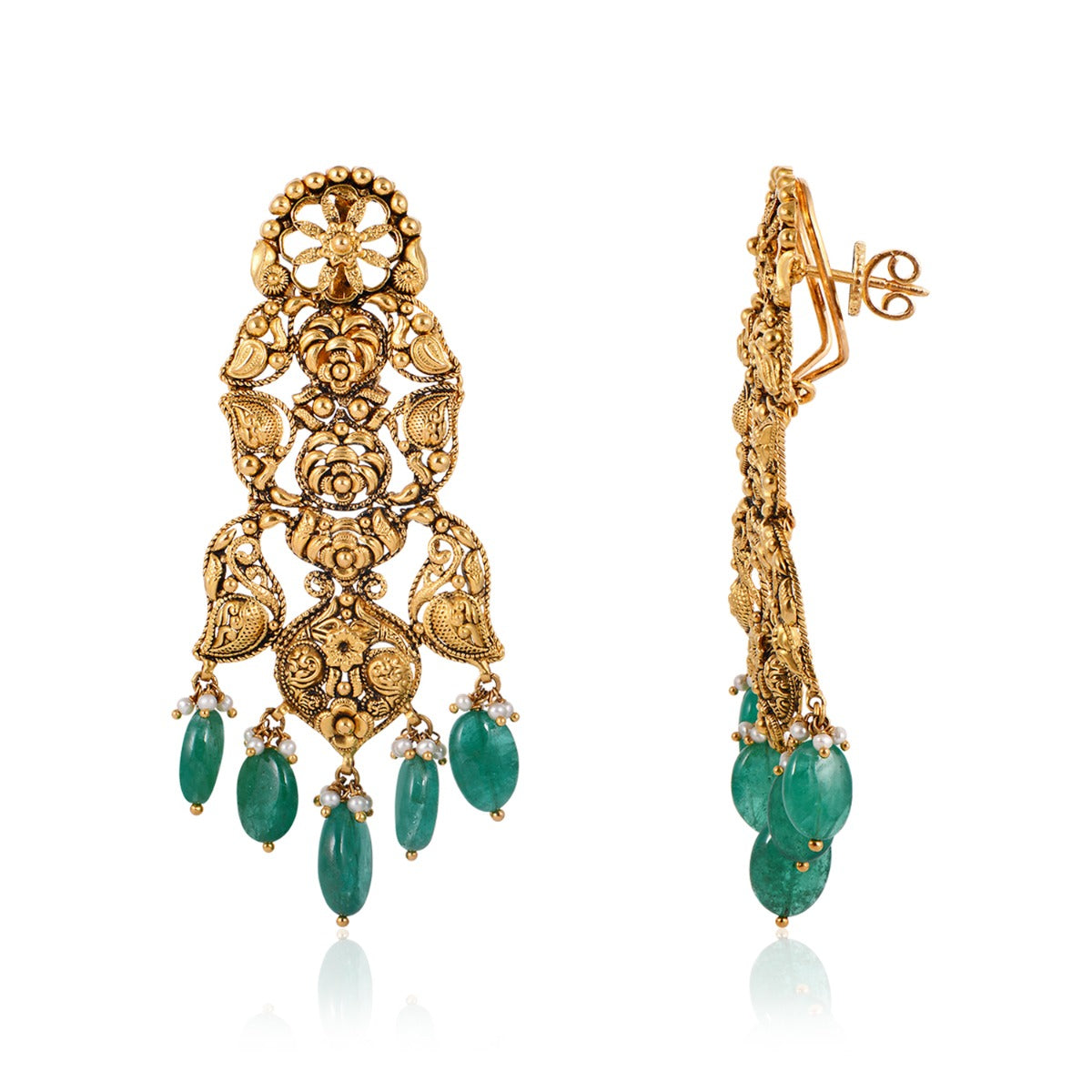Ornate Majesty Gold Earrings