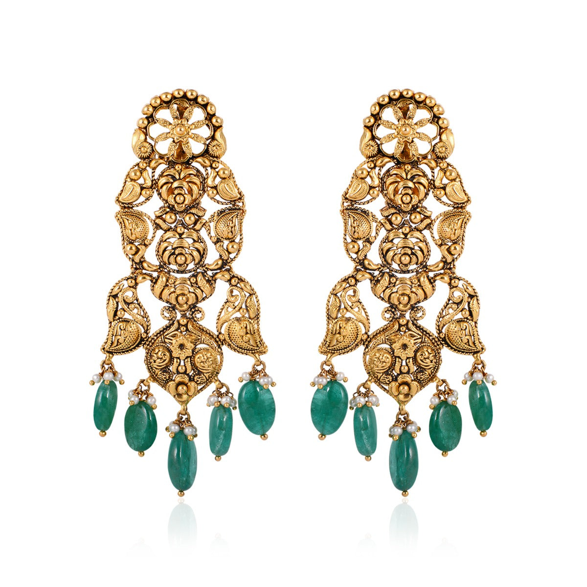 Emerald Gold Necklace Set