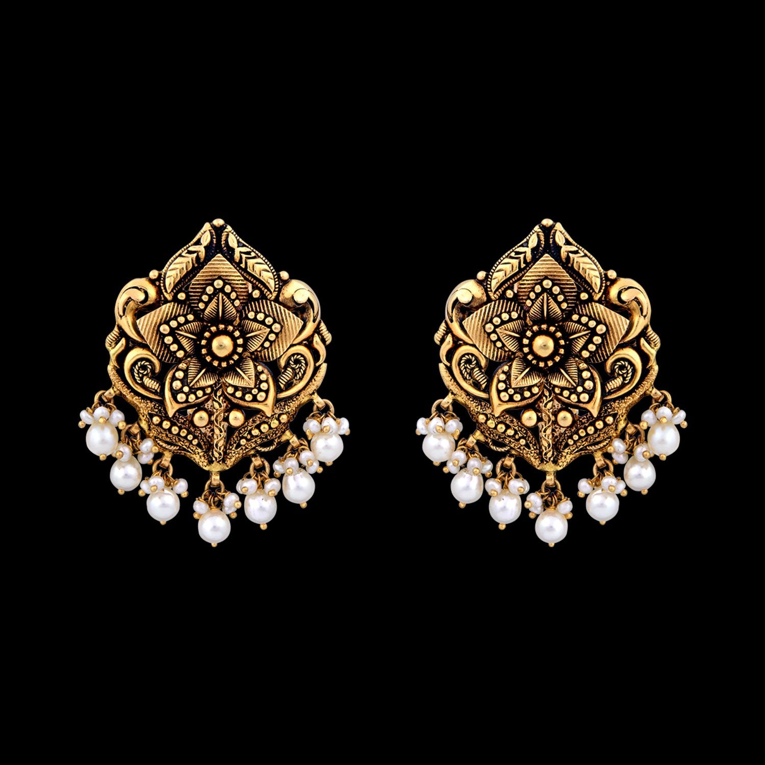 Floral Gold Earrings