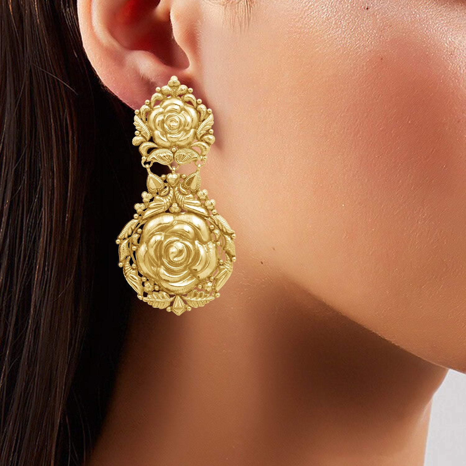 Blooming Rose Gold Earrings