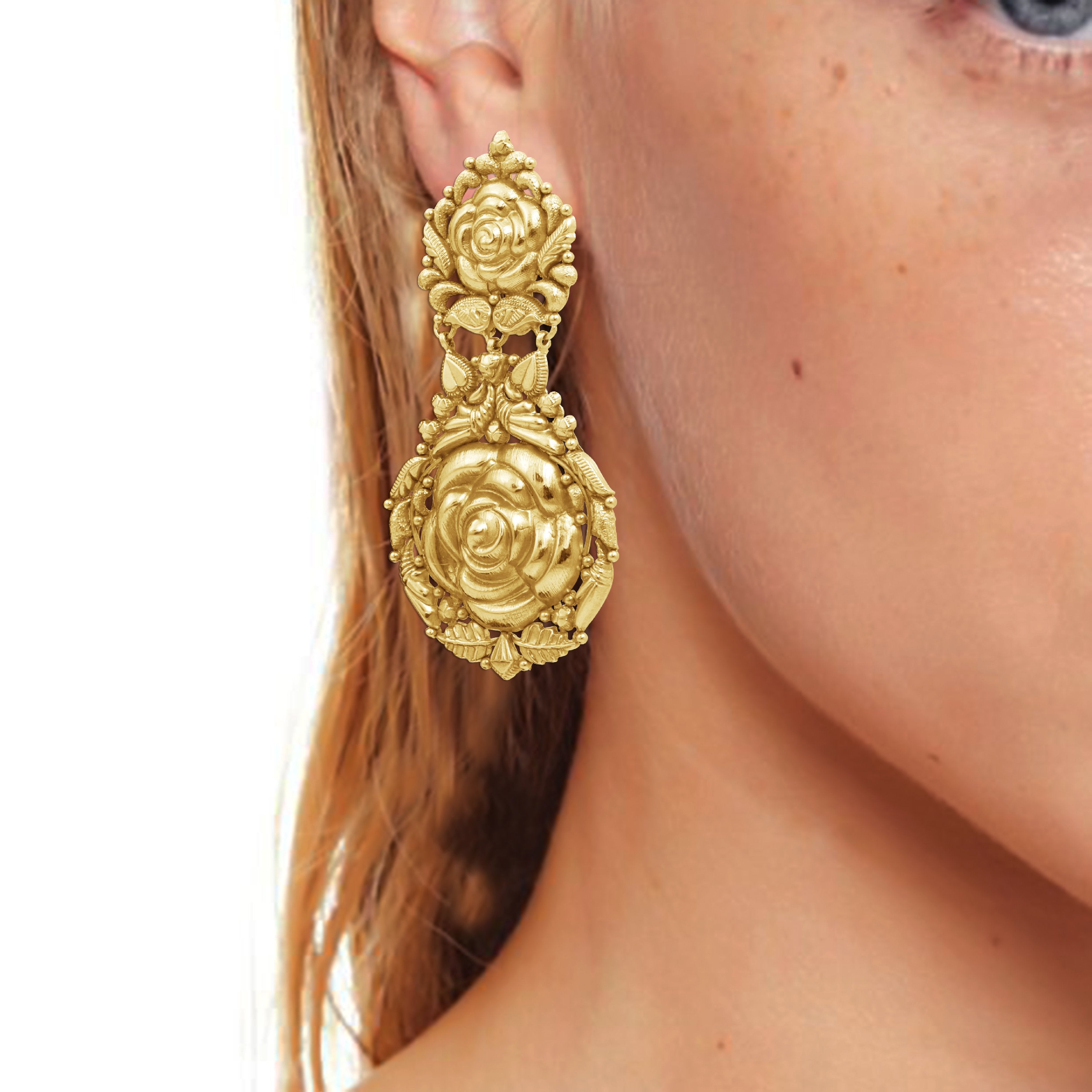 Blooming Rose Gold Earrings