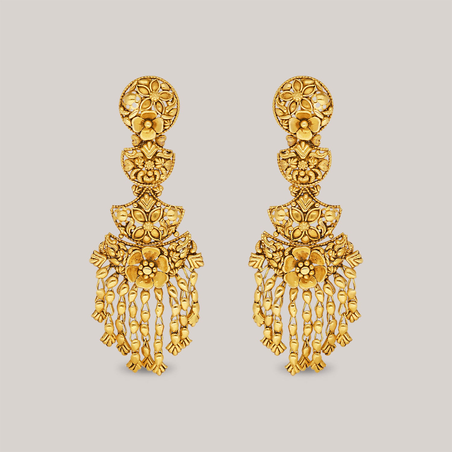 Fleur Waterfall Gold Earrings