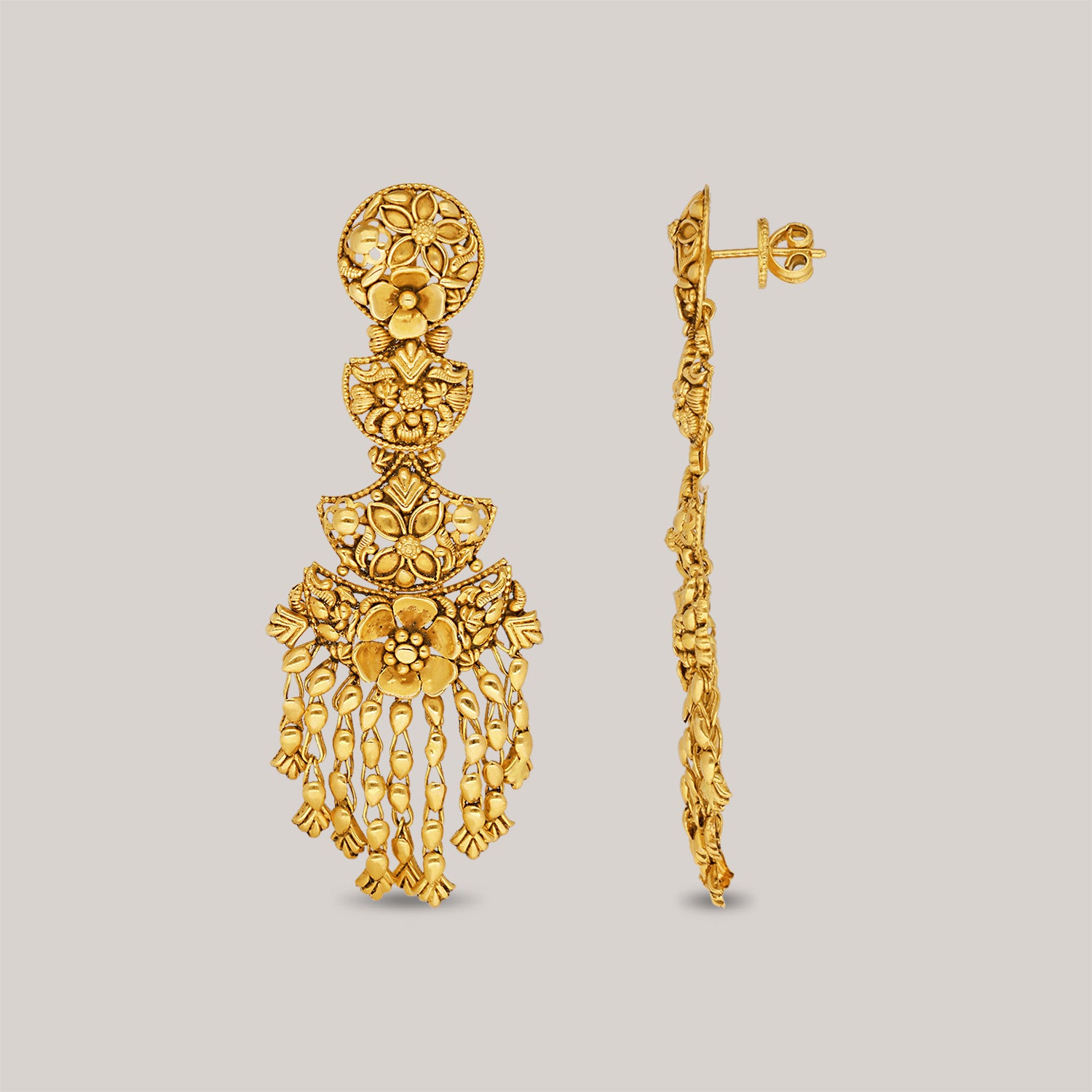 Fleur Waterfall Gold Earrings
