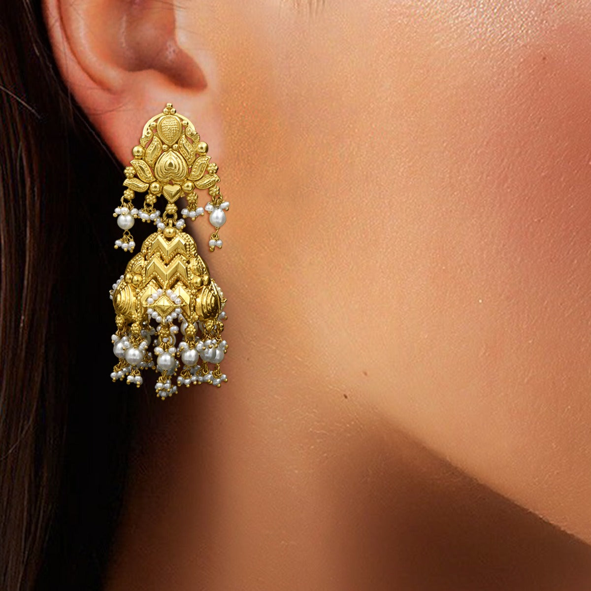 Gold Temple Dome Jhumka