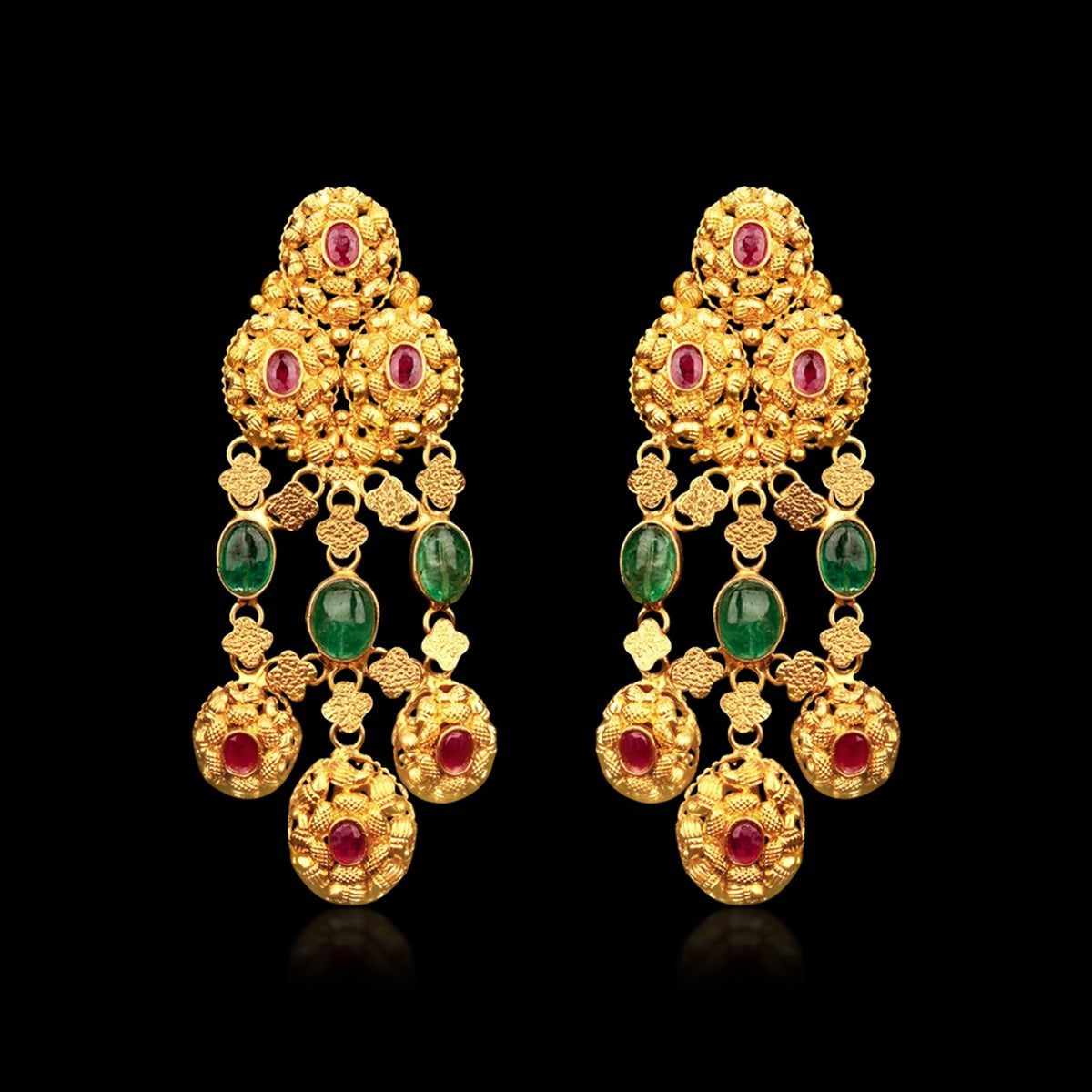 Tassel Geometric Gold Earrings
