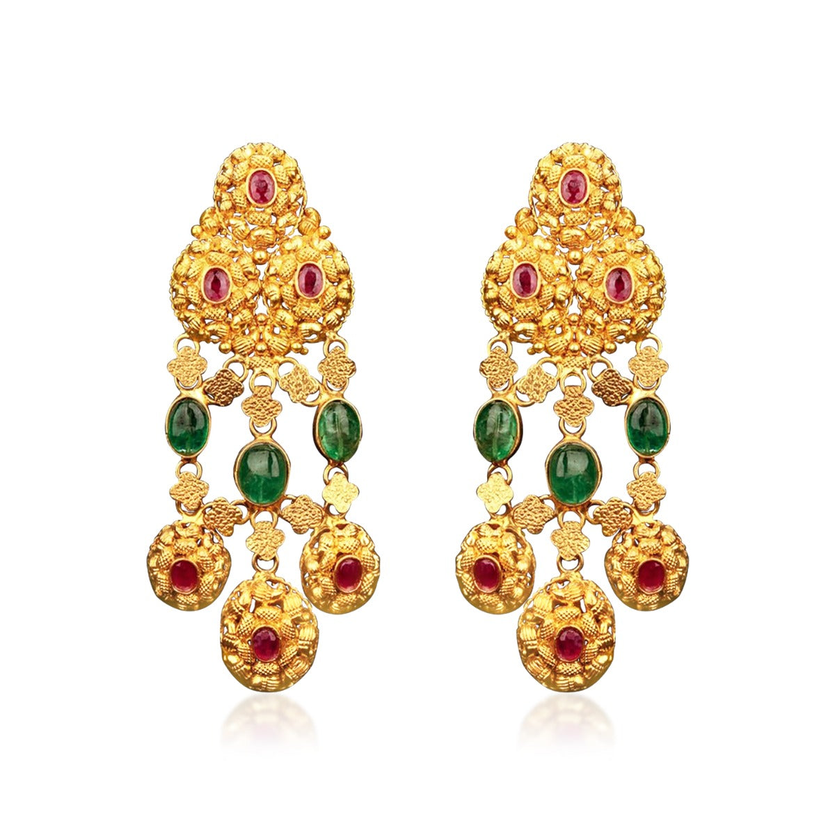 Tassel Geometric Gold Earrings