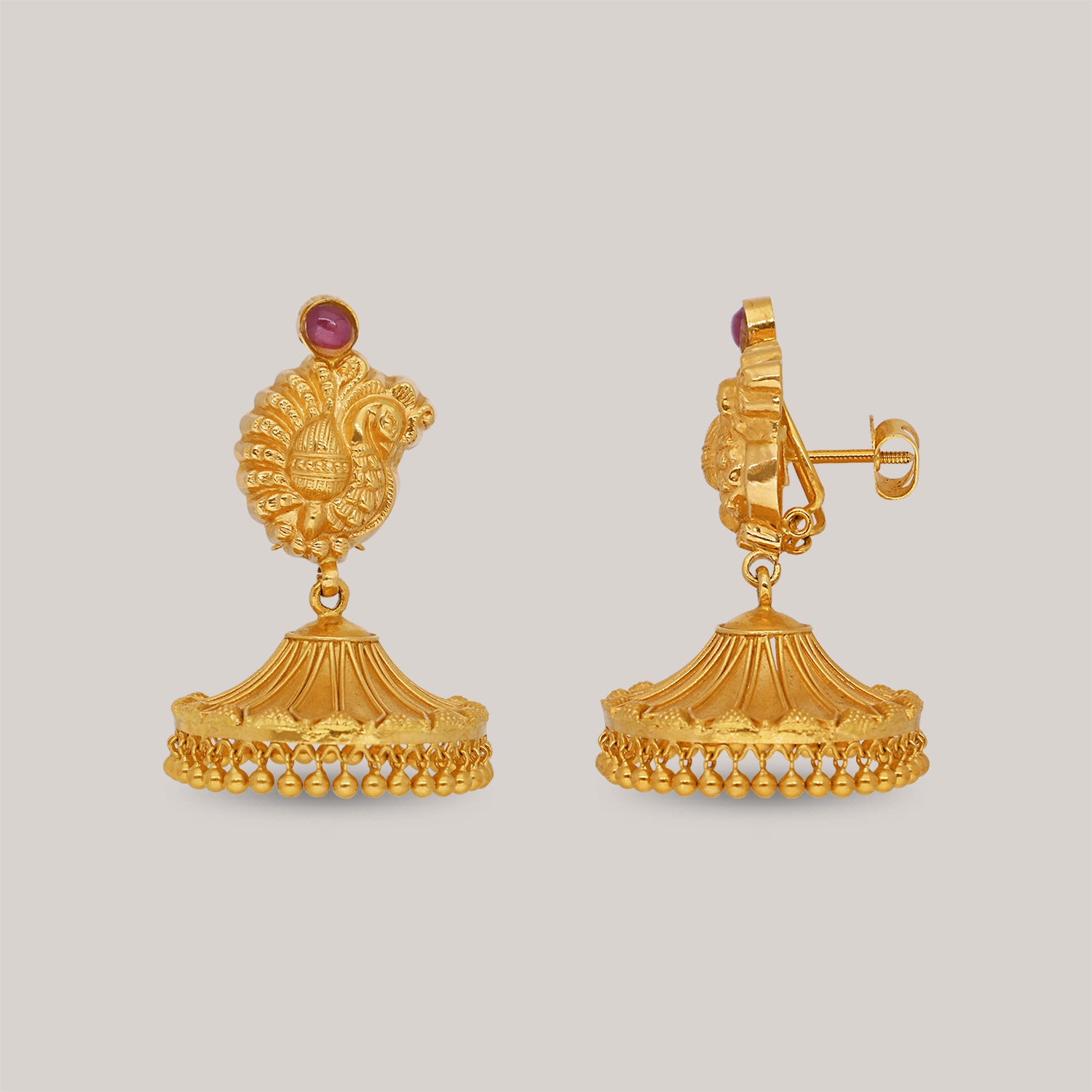 Saachi Tradition Peacock Gold Earrings