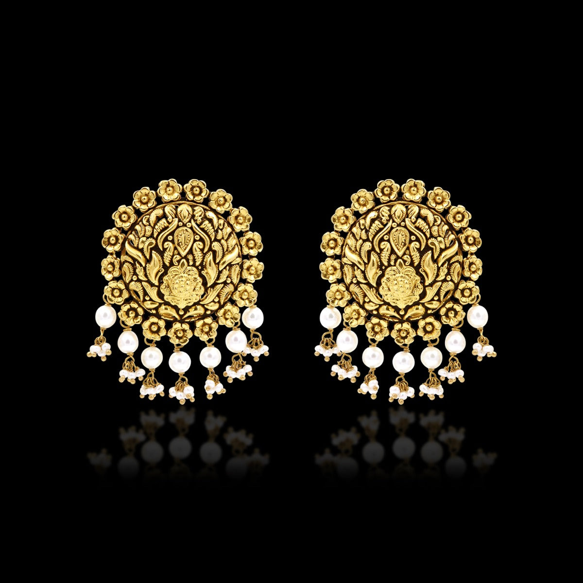Spiral Dew Gold Earrings