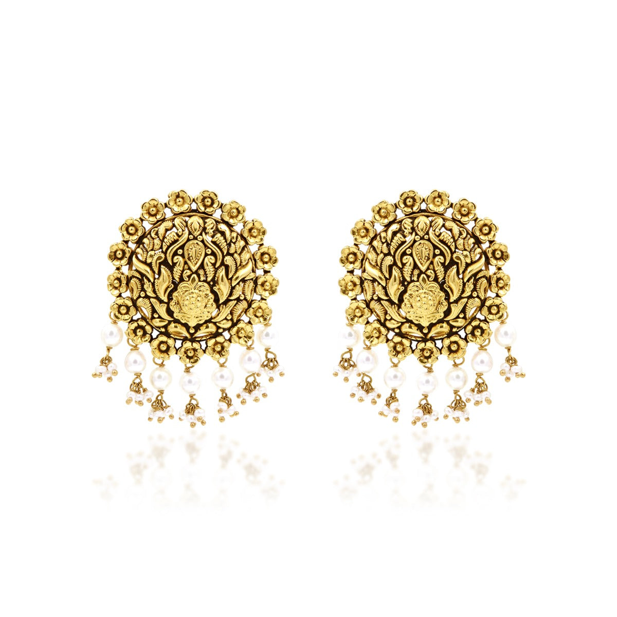 Spiral Dew Gold Earrings