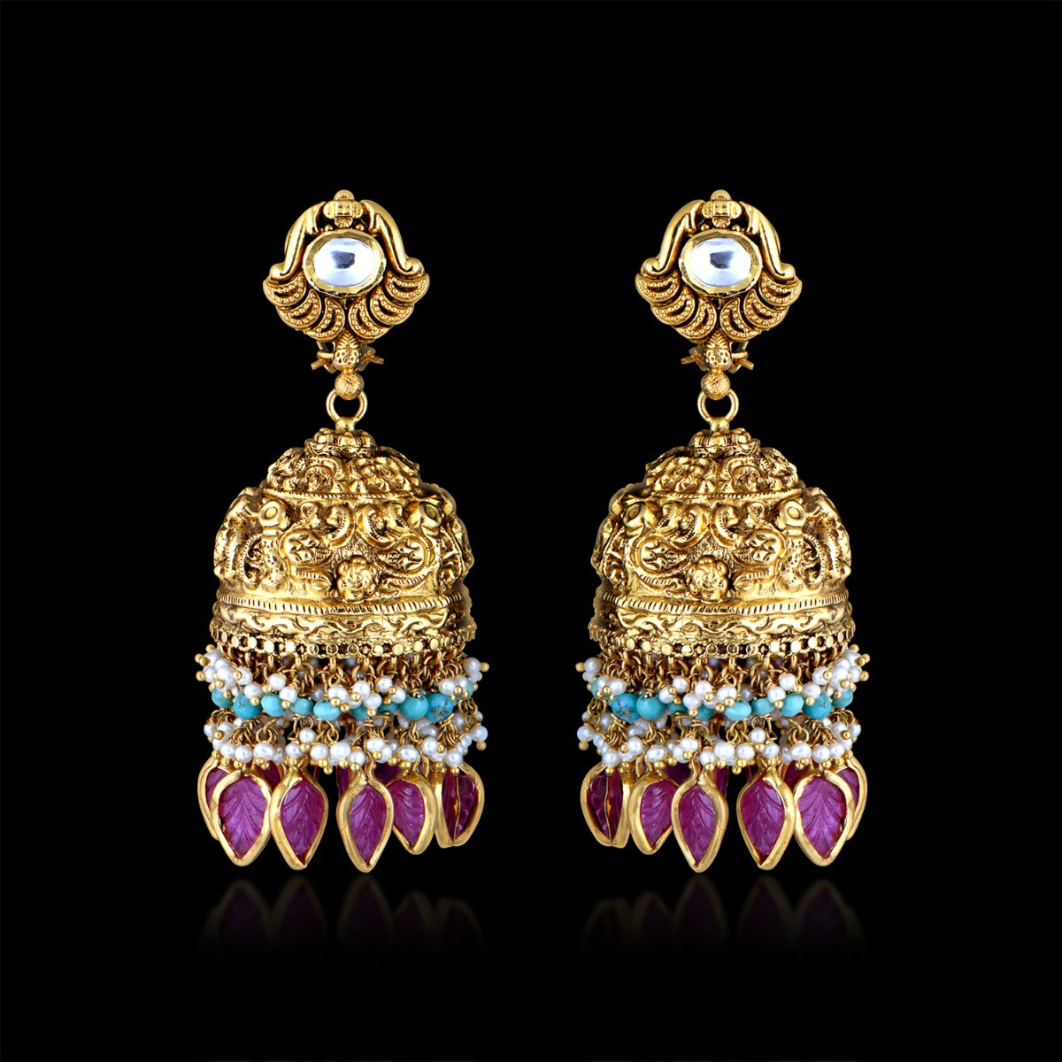 Persian Inspired Gold Jhumka