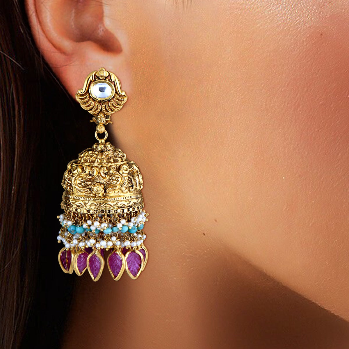 Persian Inspired Gold Jhumka