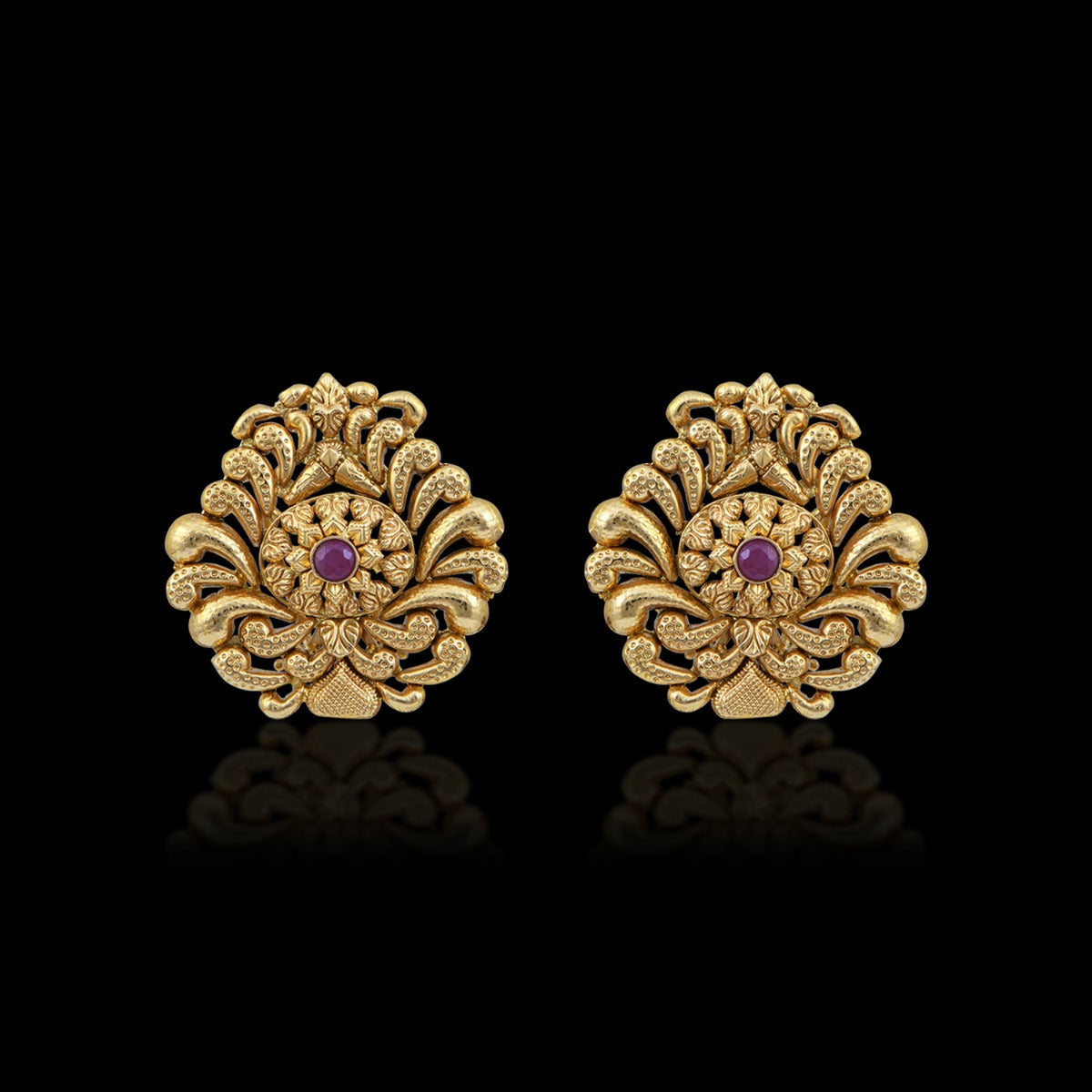 Royal Halo Embers Gold Earrings