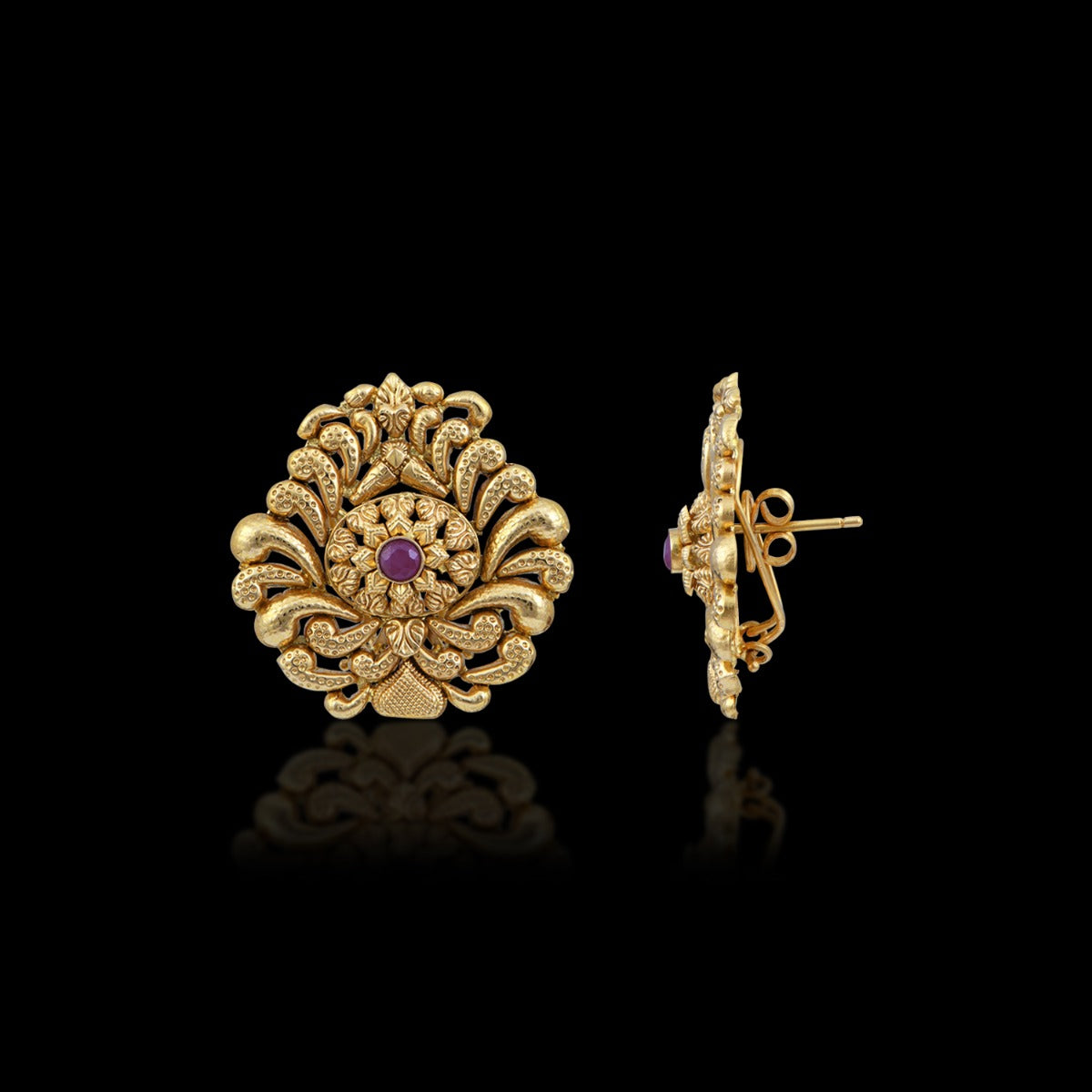 Royal Halo Embers Gold Earrings