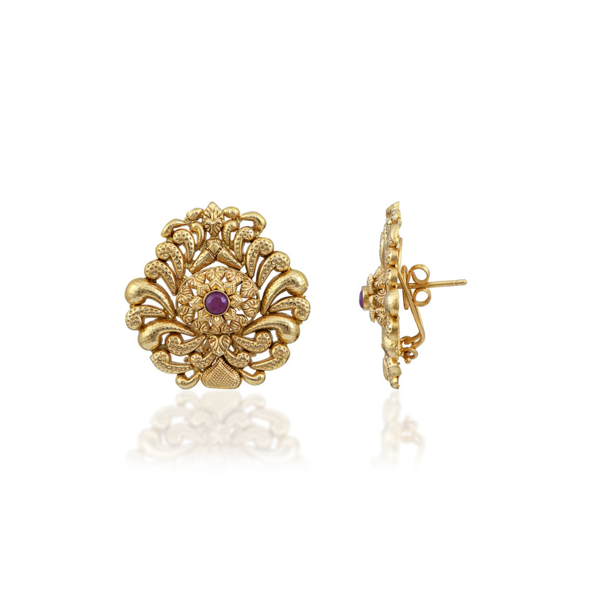 Royal Halo Embers Gold Earrings