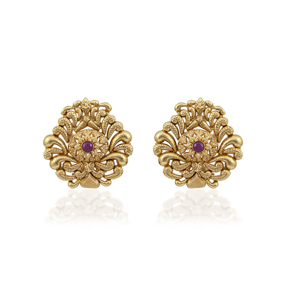 Royal Halo Embers Gold Earrings