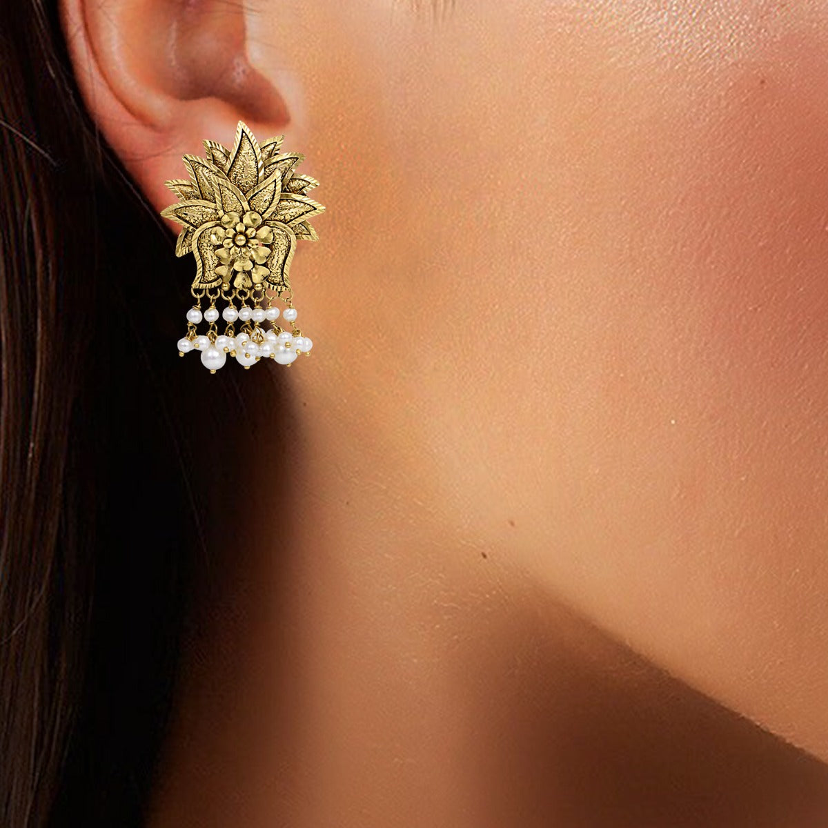 Kalash Top Gold Earrings