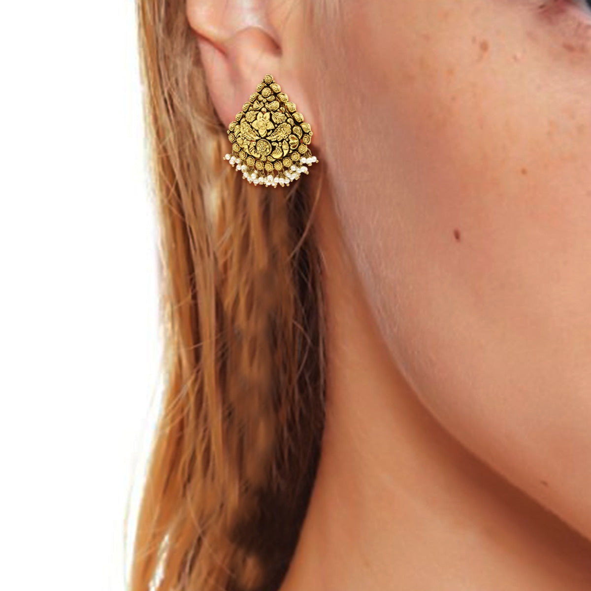 Triangular Gold Earrings