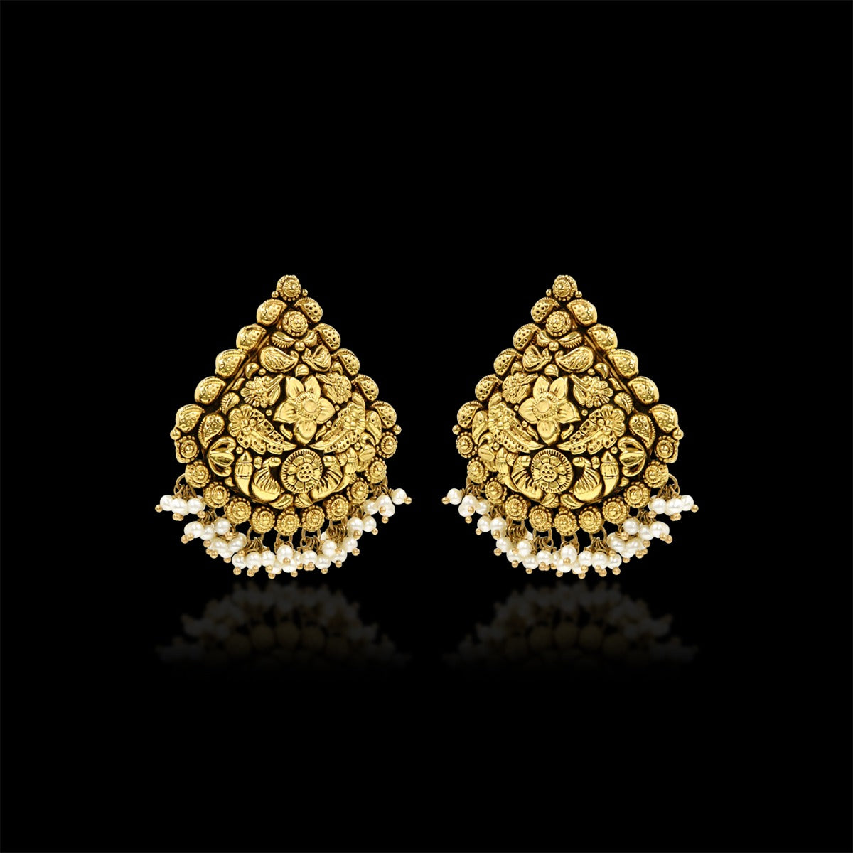Triangular Gold Earrings