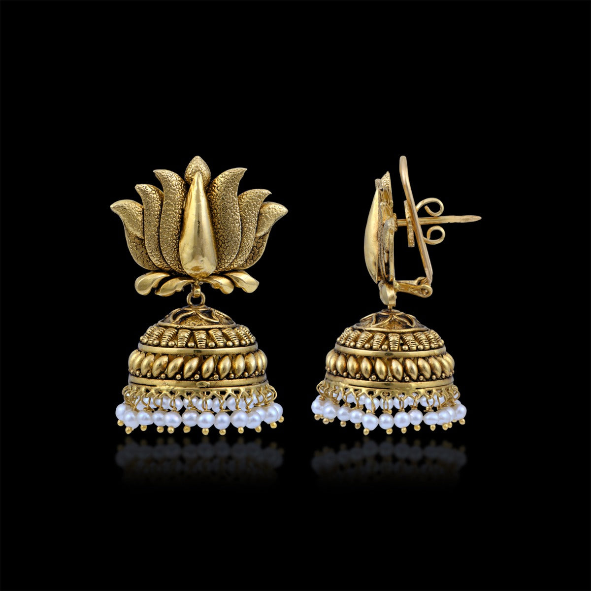 Lotus Gold Jhumka
