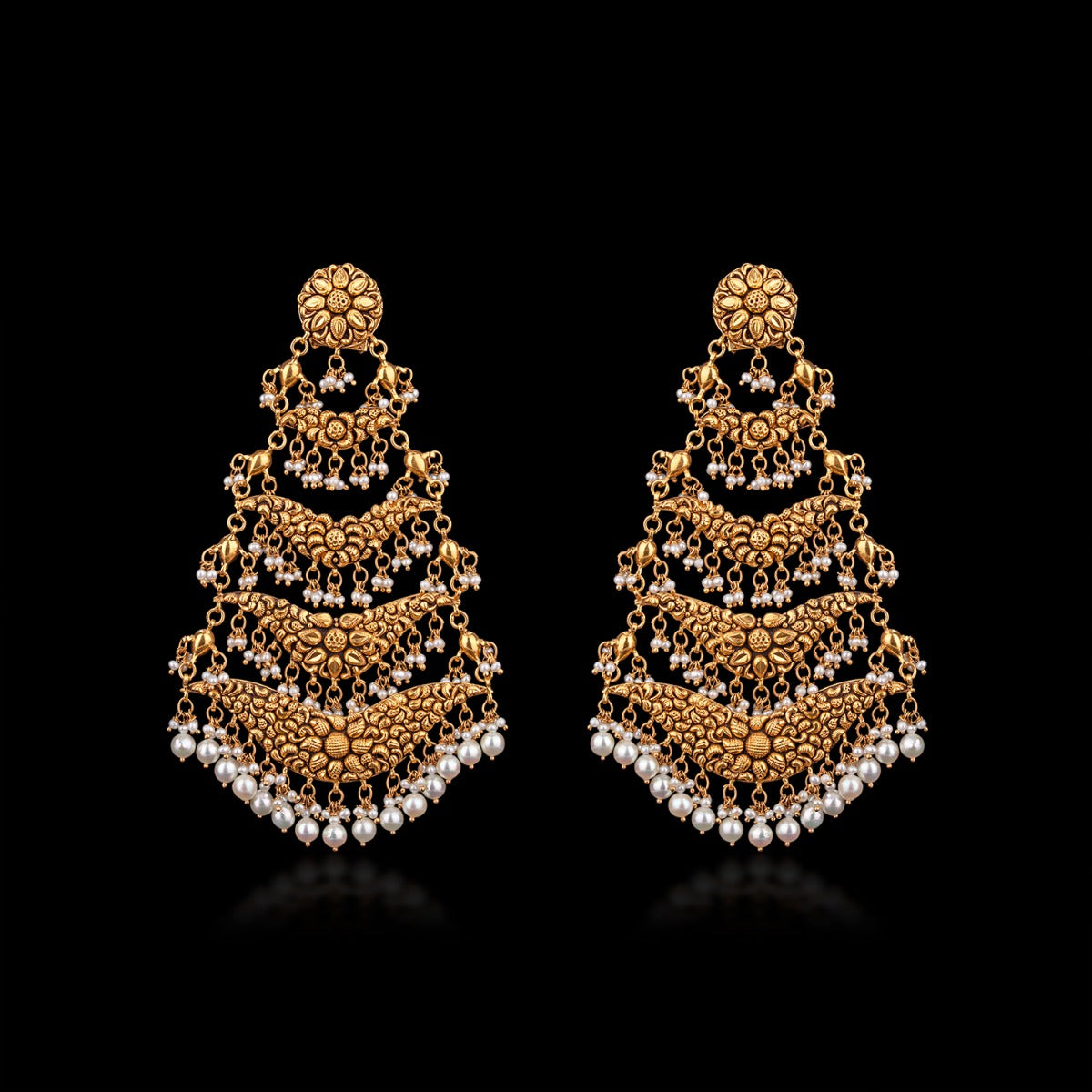 Dainty Fountain Gold Earrings
