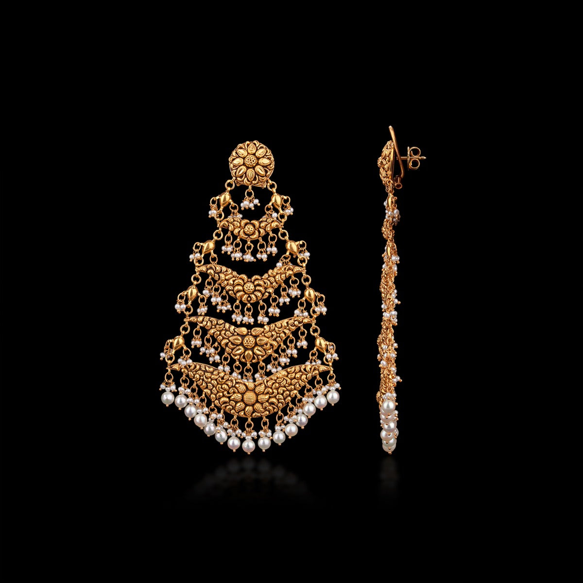 Dainty Fountain Gold Earrings