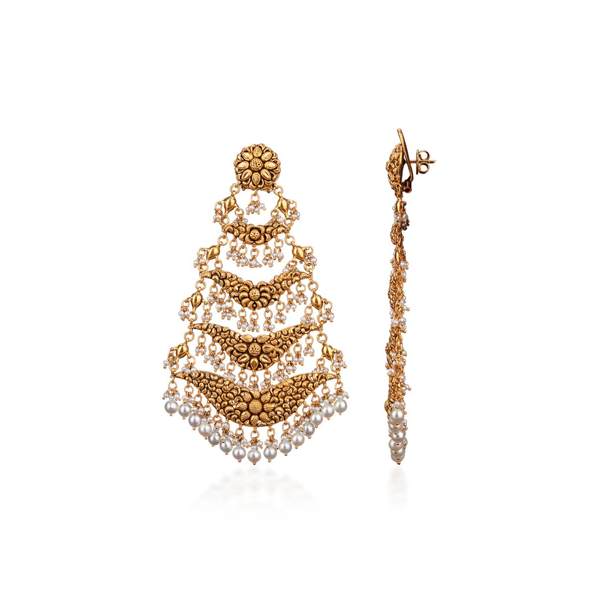 Dainty Fountain Gold Earrings