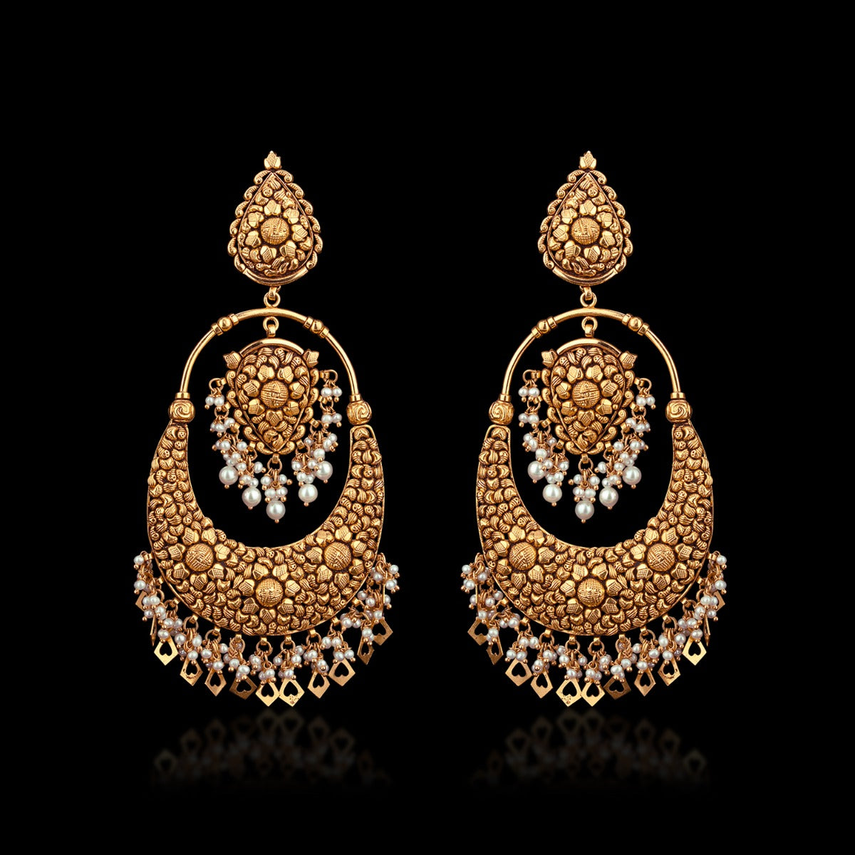 Ethnic Oversized Gold Chandbali