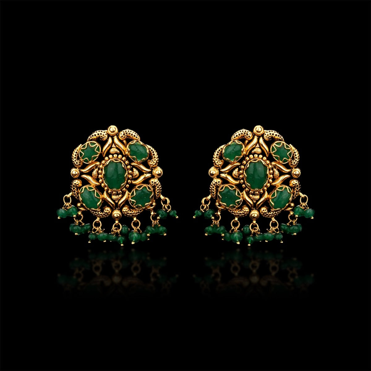 Earth Green Gold Earrings