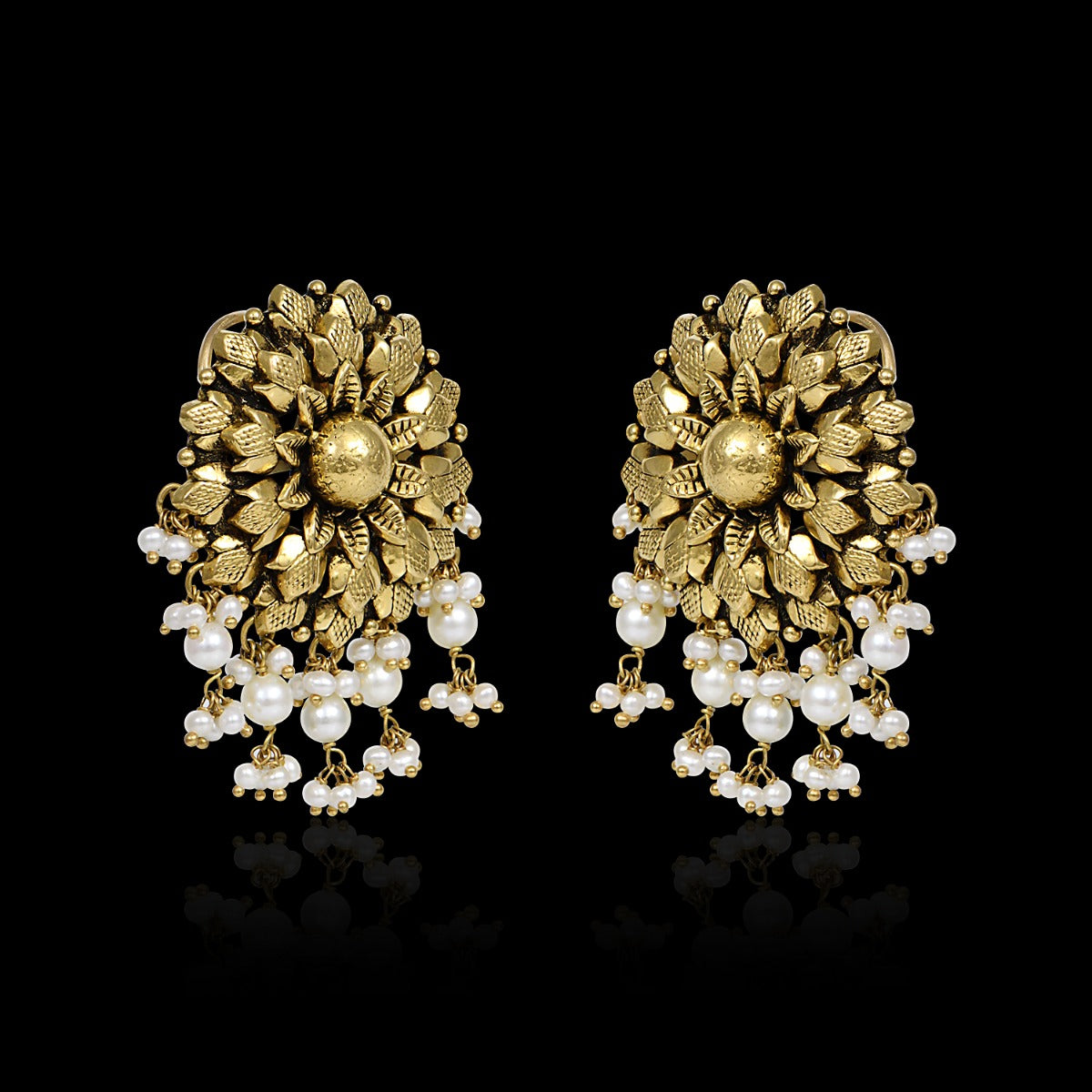 Surya Moti Gold Earrings